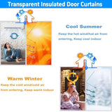 Load image into Gallery viewer, Transparent Thermal Insulated Door Curtain Custom Size
