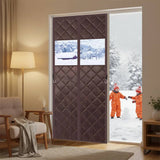 Load image into Gallery viewer, Magnetic Thermal Insulated Door Curtain Visible Windows